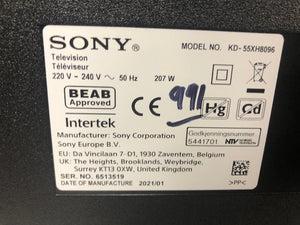 Grade B Sony KD-55XH8096 55" 4K HDR Smart TV 12months warranty