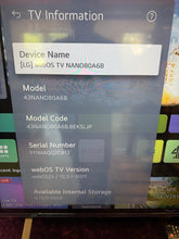 Load image into Gallery viewer, LG 43NANO80A6B 43" Nanocell 4K Smart TV 9months warranty