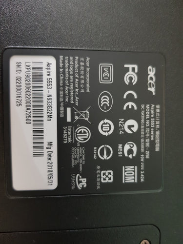 Acer Aspire 5553 laptop 6 months warranty