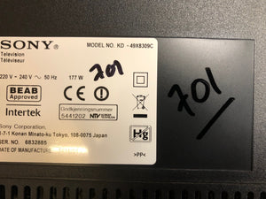 Sony KD-49X8309C 49" 4K HDR Smart TV 12months warranty